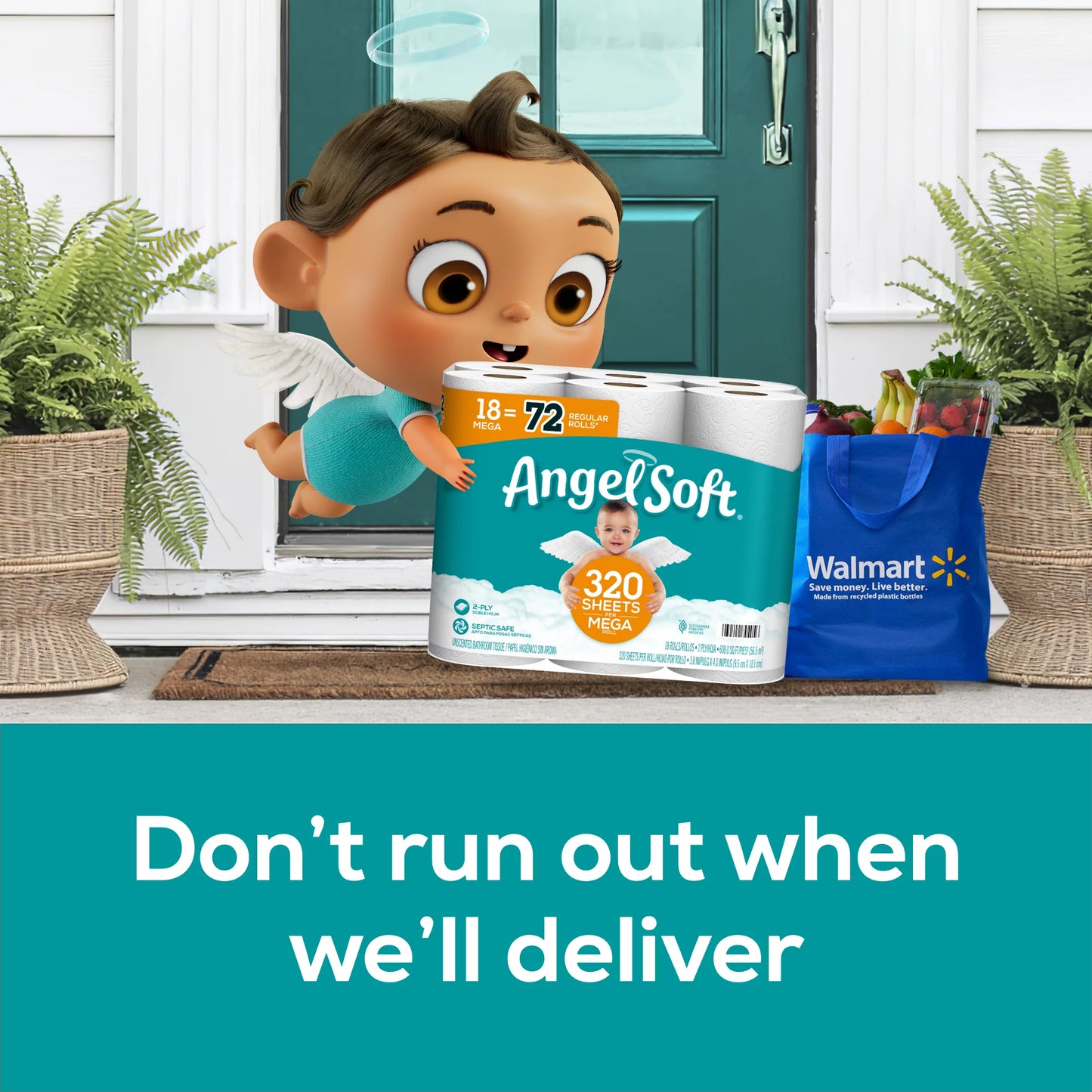 (4 Pack) 2-Ply Toilet Paper, 18 Mega Rolls